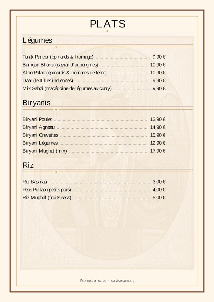 Le Mughal - Menu Image 4